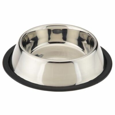 Stainless Steel Dog Bowl with Rubber Non-Slip Base